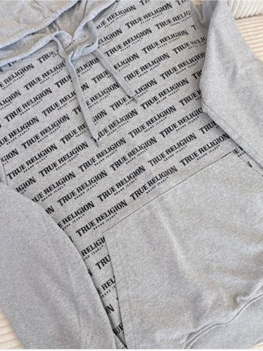 True Religion Kids Grey Logo Print Hoodie